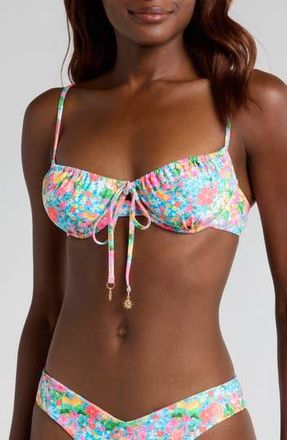 Kulani Kinis Ruched Underwire Bikini Top in Mermaid Garden at Nordstrom Rack, Size X-Small