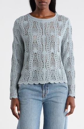Adrianna Papell Pointelle Sweater in Soft Cloud at Nordstrom Rack, Size X-Small