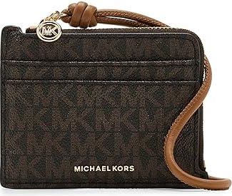 Michael Kors Jet Set Small Card Case Wristlet Womens Handbags Brown/Acorn : SM, Polyester