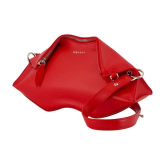 Alexander McQueen Womens Manta Clutch Red Calfskin