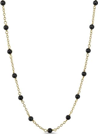 Jewelmak 14K Black Onyx Necklace