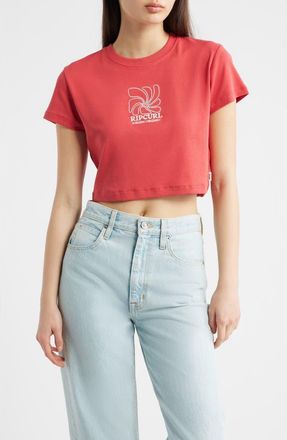 Rip Curl Pacific Coast Embroidered Baby Tee at Nordstrom, Size X-Large