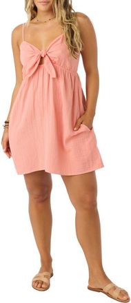 O'Neill Natalya Tie Front Cotton Dress in Canyon Clay at Nordstrom, Size X-Large