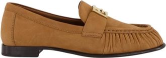 Fendi Schoenen, Dames, Bruin, 37 EU, Leer, Sellier Baguette Kalfsleren Loafers