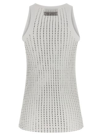 The Attico Rhinestone-Embellished Tank Top - white
