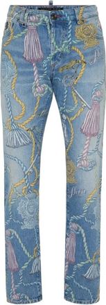 Philipp Plein 5-Pocket Super Straight Cut Jeans - Heren - Slim Fit Jeans - Blauw - W30 - Denim - Jeans