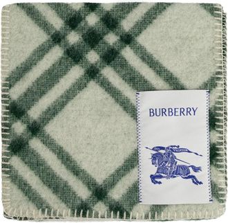 Burberry Winter Scarves, unisex, Green, Size: ONE SIZE Check Wool Scarf