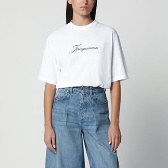 Jacquemus T-shirt bianca con stampa logo
