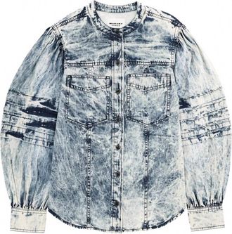 Isabel Marant Womens Mileda Top In Blue Haven/ White