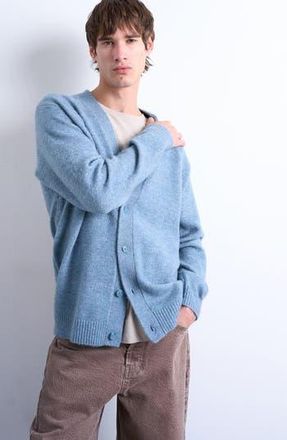 Topman Oversize V-Neck Cardigan in Medium Blue at Nordstrom Rack, Size Xx-Large