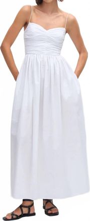 Matteau Gathered Bodice Dress In White