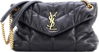 Saint Laurent Loulou Puffer Shoulder Bag Quilted Leather Small crossbody bag - Zwart