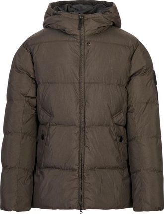 Stone Island All-Weather Cotton Canvas Ghost Hooded Jacket - Heren - Winterjassen - Grijs - XL - Katoen - Jassen