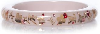Louis Vuitton Pre-owned Womens resin bracelet with gold logo - Cream - One Size