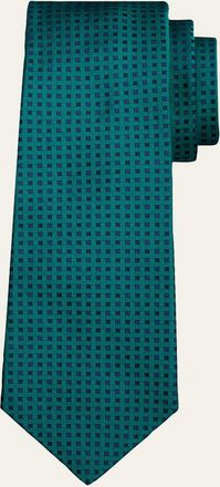 Kiton Mens Woven Silk Sevenfold Tie