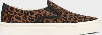 Vince Blair Leopard Calf Hair Slip-On Sneakers