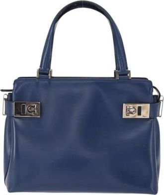 Ferragamo Pre-owned Leather Tote - Dames - Vintage Handtas - Blauw - ONE Size - Leer - Vintage