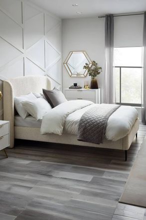 Julian Bowen Eden Upholstered Bed in Ivory | Size: King