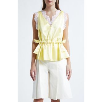 3.1 Phillip Lim Satin Lace Top in Yuzu at Nordstrom, Size 12