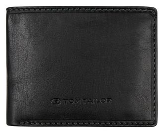 Tom Tailor Geldb&ouml;rse TOM TAILOR LARY, Herren, schwarz, Leder, Basic, Kleinlederwaren Geldb&ouml;rse, im Querformat aus echtem Leder