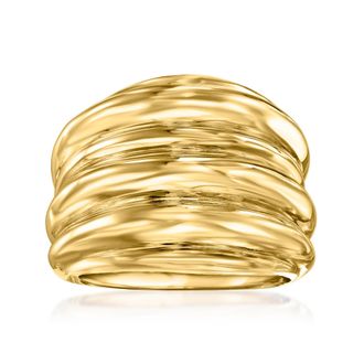 Ross-Simons Italian 18kt Yellow Gold Ribbed Ring