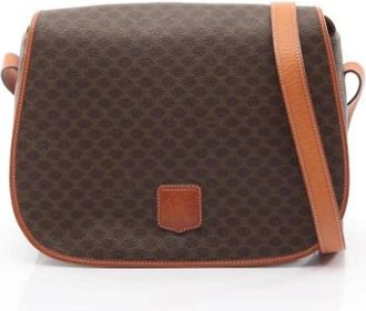 Celine Pre-owned Cross Body Bags, female, Brown, Size: ONE SIZE Pre-owned Vintage Canvas Cross Body Bag