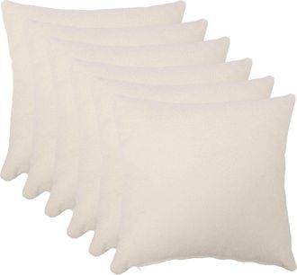 vidaXL Funda De Almohada 6 Pcs Heerlen Crema 55 X 55 Cm Boucl&eacute; Vidaxl
