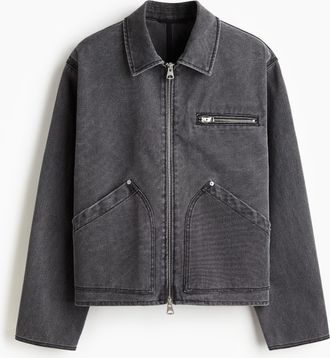 H&M Canvasjacke im Workwear-Look - Schwarz