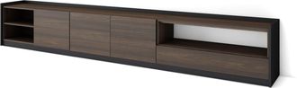 Skraut Home Skraut Home - Mueble Tv, Televisi&oacute;n, 310x37x50cm, Para Tv Hasta 80, Roble Oscuro Y Negro