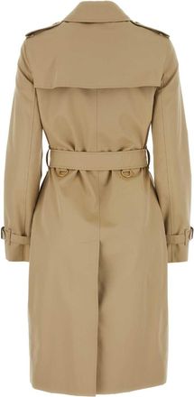 Burberry Womens Beige Cotton Trench Coat Honey