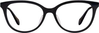 Mohala Eyewear Kahala 53mm Low Bridge Cat Eye Optical Glasses in Black Lava/clear Lenses at Nordstrom