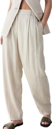 Next Tapered Wide Leg Pants in Neutral at Nordstrom, Size 12 Us