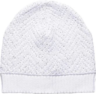 Missoni Tricot Beanie - Dames - Hoeden - Grijs - ONE Size - Katoen - Accessoires