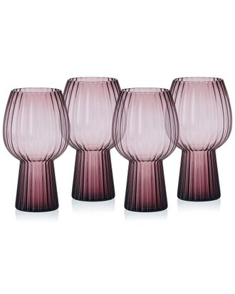 Mikasa Phoebe Optic Goblet Beer Glasses, Set Of 4