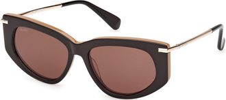 Max Mara MM0100 BETH 50E Womens Sunglasses Brown Size 54