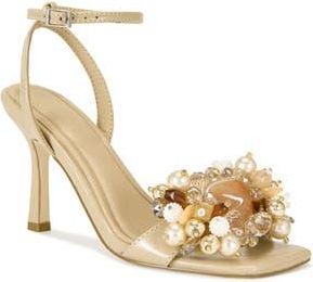 Azalea Wang Candela Ankle Strap Sandal in Beige at Nordstrom Rack, Size 7.5