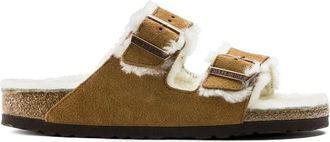 Birkenstock Arizona Sandalen met Shearling Voering - Dames - Sandalen - Wit - 38 EU - Su&egrave;de - Schoenen