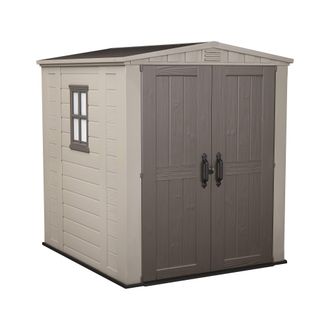 Dmora Caseta De Jard&iacute;n Ronsecco, Cobertizo De Jard&iacute;n, Caseta De Jard&iacute;n, Trastero Para Herramientas, 178x196 H208 Cm, Beige - Dmora