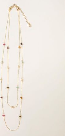 Fat Face FatFace Gold Tone Stone Layered Necklace