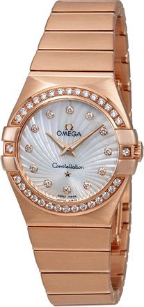 Omega Pre-owned Omega Constellation Diamond Mother of Pearl Dial Ladies Watch 123.55.27.60.55.001