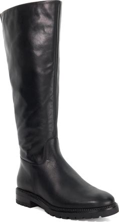 Dune London Womens Ladies Wftayah - Wide Fit Leather Knee High Boots - Black - Size UK 7