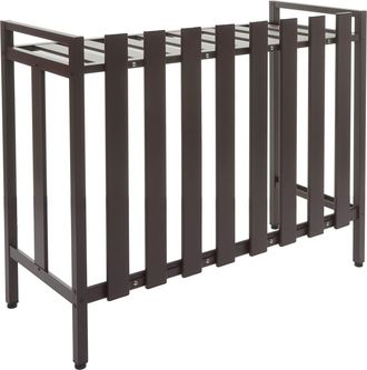 Hhg Hhg - Cubierta Para Aire Acondicionado/bomba De Calor 398, Cubierta Rejilla Protectora Estante Para Plantas, Metal 80x90x39cm, Marr&oacute;n