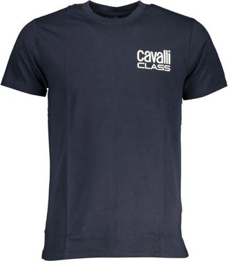 Cavalli Short Sleeved T-Shirt - Heren - T-shirts - Blauw - L - Katoen - Tops