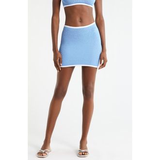 Hunza G Devyn 2-in-1 Swim Skirt/Tube Top in Cornflower/White at Nordstrom