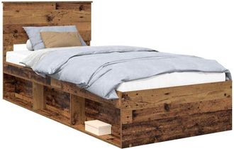 vidaXL Estructura De Cama Con Cabecera Madera Vieja 90 X 200 Cm Vidaxl
