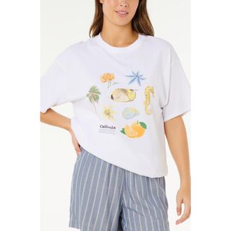 Rip Curl Poolside Heritage Relaxed Graphic T-Shirt in Optical White at Nordstrom, Size Xx-Large