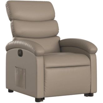 vidaXL Vidaxl - Sill&oacute;n Elevable El&eacute;ctrico Cuero Artificial Capuchino