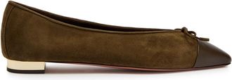 Aquazzura Aquazzura Gioia Suede Ballet Flats - Khaki - 38 (IT38 / UK5)