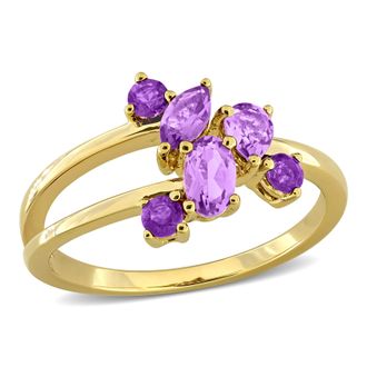 Mimi & Max Multi-Gem Cluster Split Shank Ring Sterling Silver