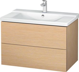 Duravit Duravit L-cube Mueble De Pared, Ancho 820mm, Profundidad 481, 2 Cajones, Se Ajusta A La Pared. Art&iacute;culo 233285, Color: Roble Cepillado Chapa De Madera